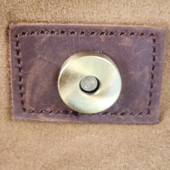 Jesslyn Blake 100% Leather & Suede Messenger Bag Brown/Tan Crossbody Option EUC - Picture 11 of 16